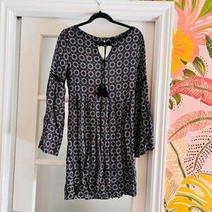 #5 Elegant Black and White Patterned Dress